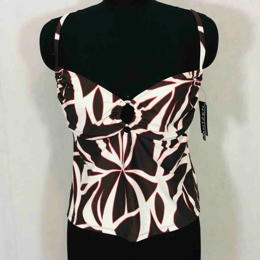 Jantzen Womens Tankini Black 2 Piece Swimsuit Bath